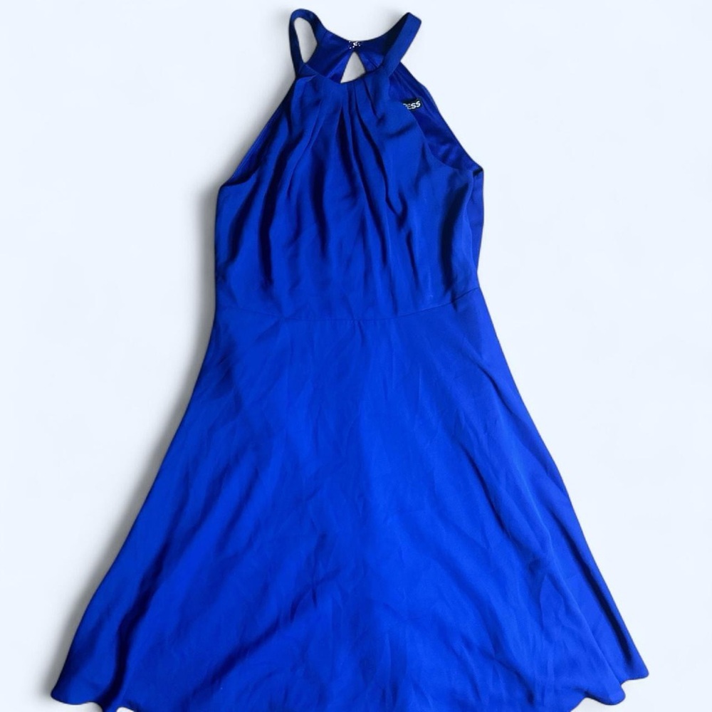 Express Royal Blue Halter Mini Dress